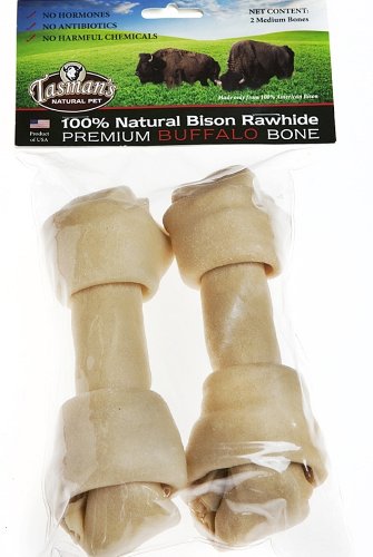 Tasman's natural bison rawhide bones